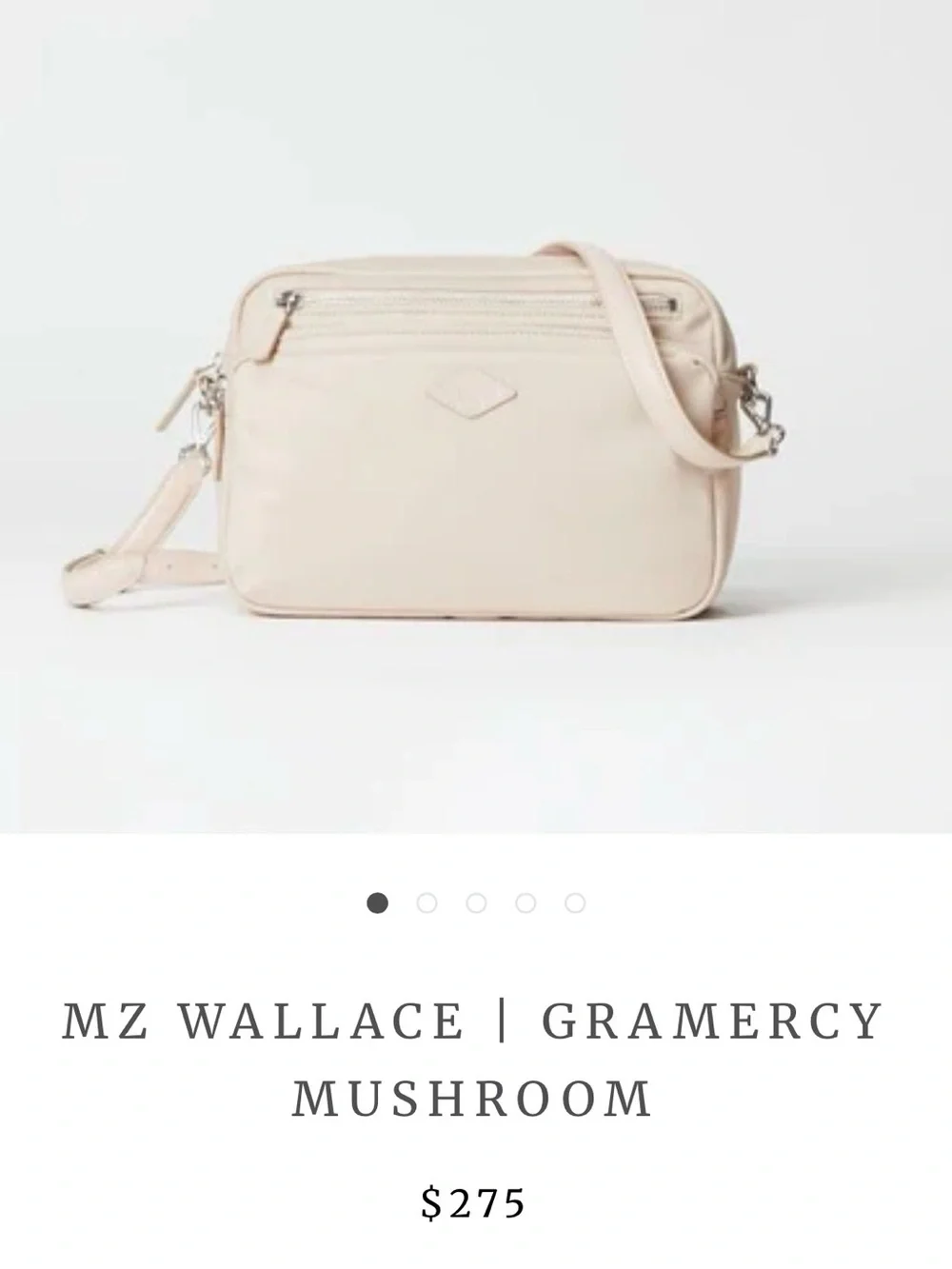 MZ Wallace Classy Bag Lady Gramercy Crossbody Bag in Light Mushroom